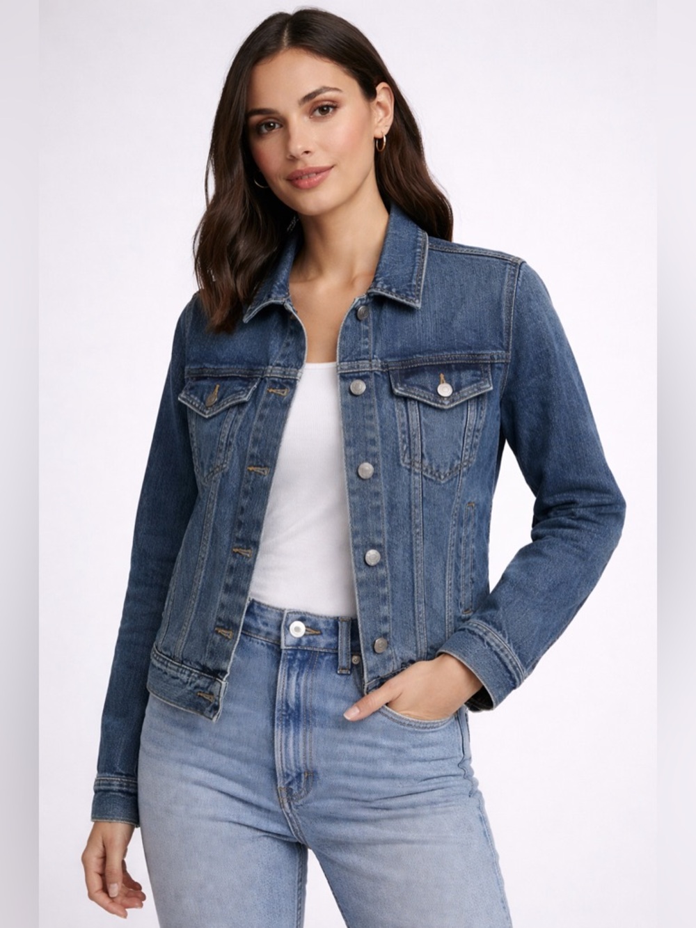 J.Crew Denim Jacket Women's Size S Blue Jean Trucker Classic Casual Coat